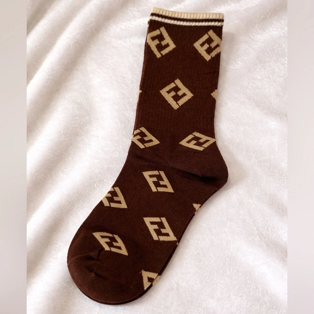 Luxury Fendi Crew Socks